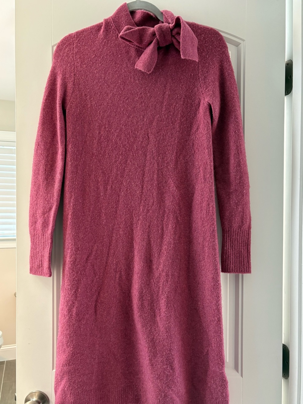 J. Crew Bow Neck Sweater Dress in Extra Soft Yarn size XS